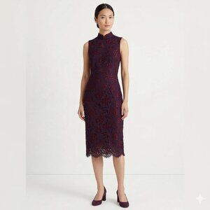 *Sears Dark Purple Lace Midi Dress